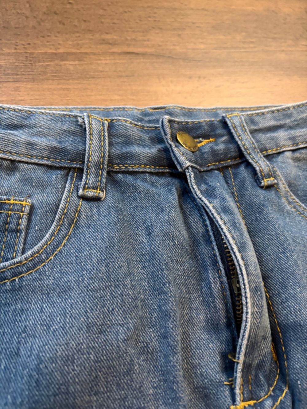 SHEIN Blue Distressed Denim Mini Skirt with Frayed Hem Womens Size Small - Picture 2 of 9